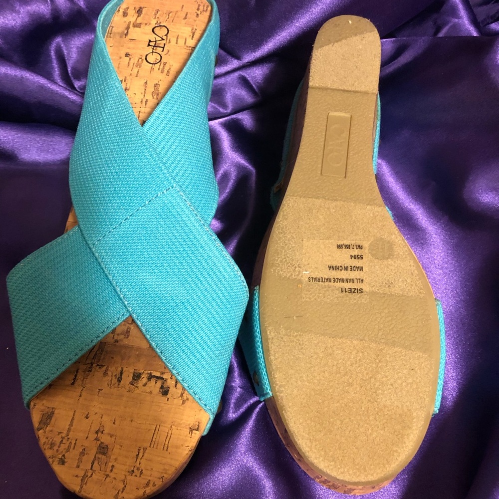 Cork wedge heels